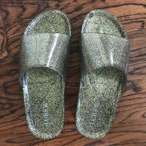 J Crew Glitter Pool Slides